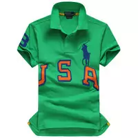 t-shirt hommes polo ralph lauren sport cotton 2013 high collar three usa green